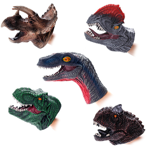 Environmentally friendly parent-child interactive children's soft rubber simulation animal snake shark Tyrannosaurus rex claw model dinosaur hand puppet toy