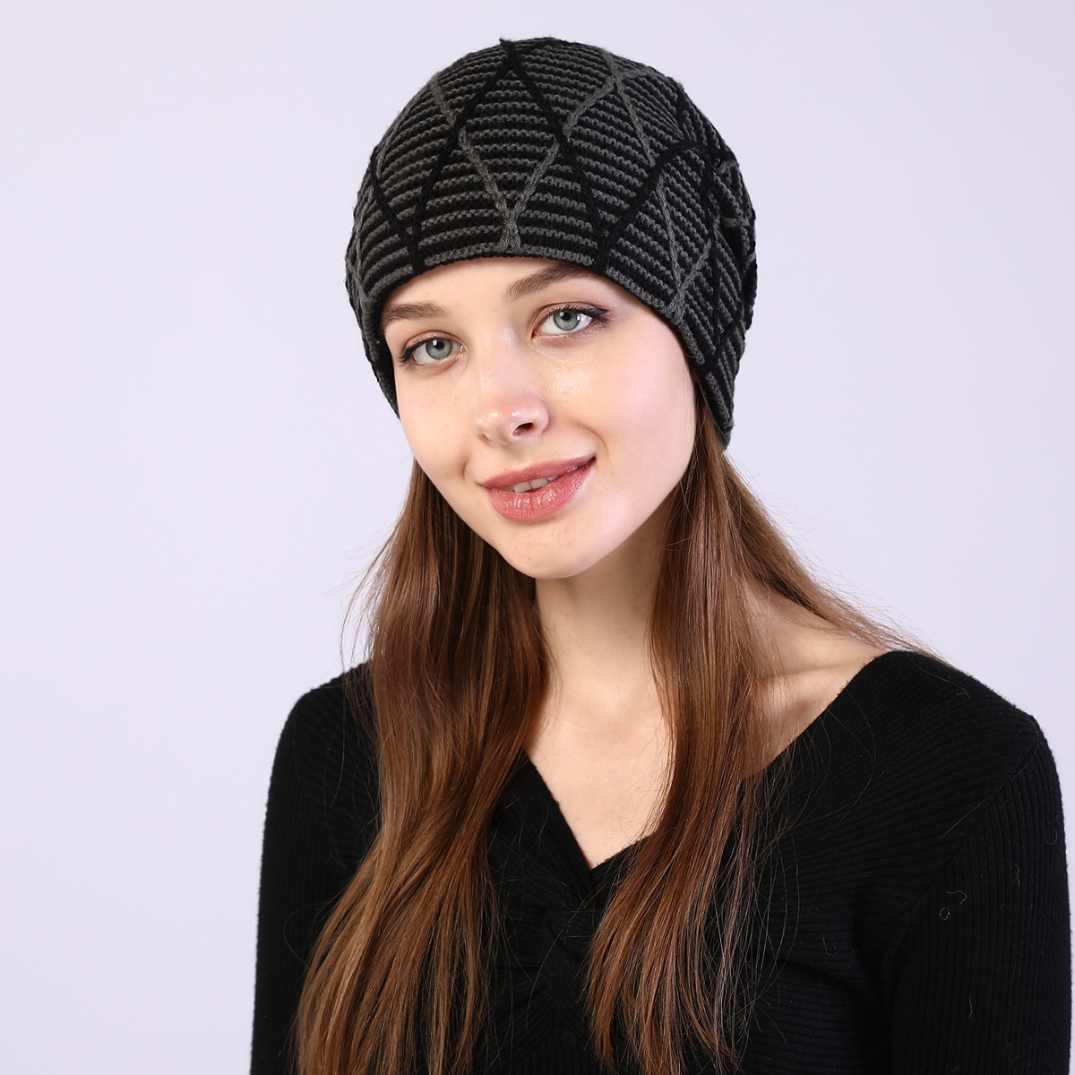 Knitted Beanie Hat For Autumn And Winter Warm Ear Protection_voghion.com