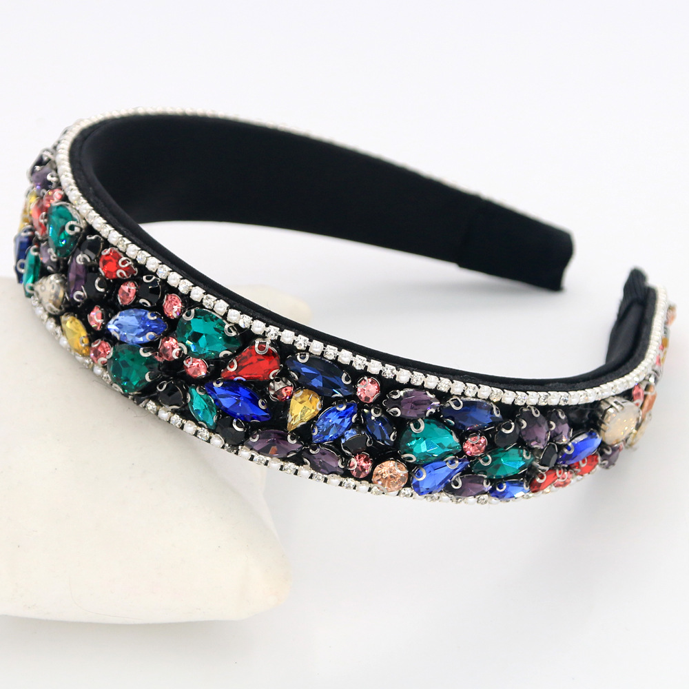 Grenz Überschreitende  Hot Style Europäische Und Amerikanische Barock Mode Haarschmuck Strass Kopf Schnalle Luxus Laufsteg Handmade Stirnband Psj display picture 3