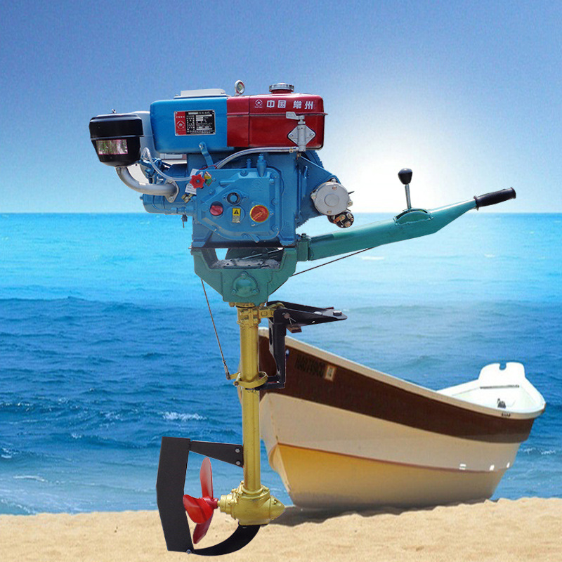 小型铁皮船挂桨机 风冷柴油船挂机 渔船柴油马达螺旋桨厂家