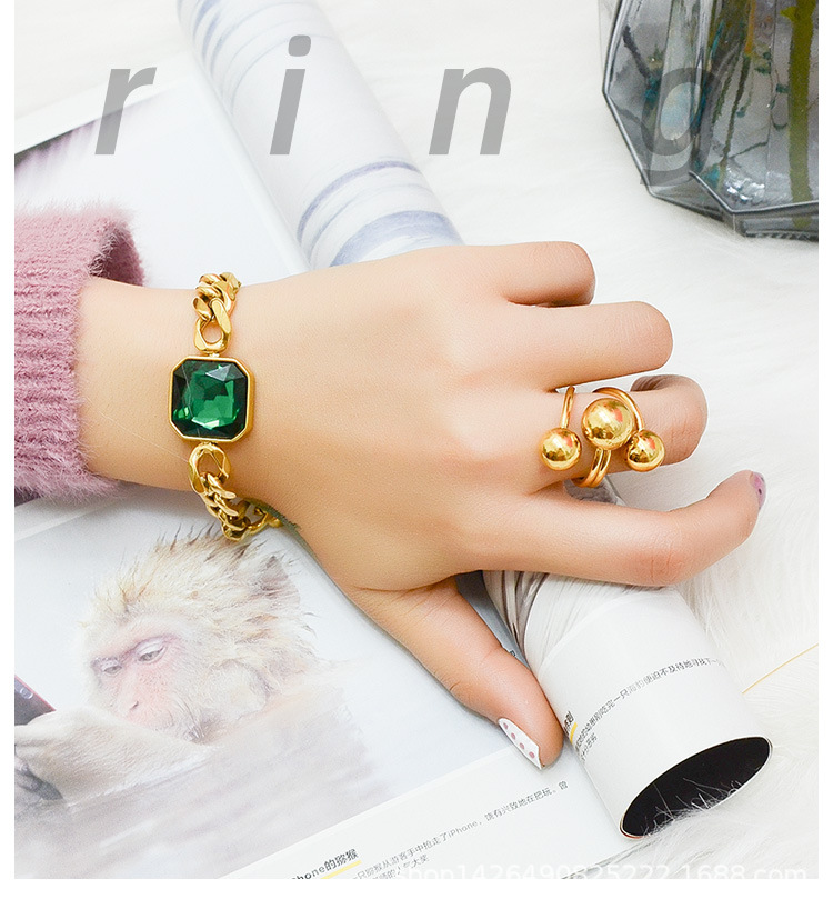 15g Weight No Inlaid Inlay Material Birthday Occasion Titanium Steel Material Geometric Pattern Women'S Gender Plating Design Fashion Style Gold, Silver Color Steel Ball Double Adjustable Ring Pentagram Lucky Ring 1