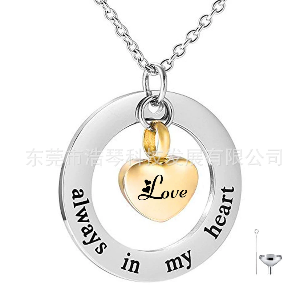 Мемориал животных волос остается кости пепел ожерелье из нержавеющей стали золото сердце шкатулка Кулон Мода флакон духов