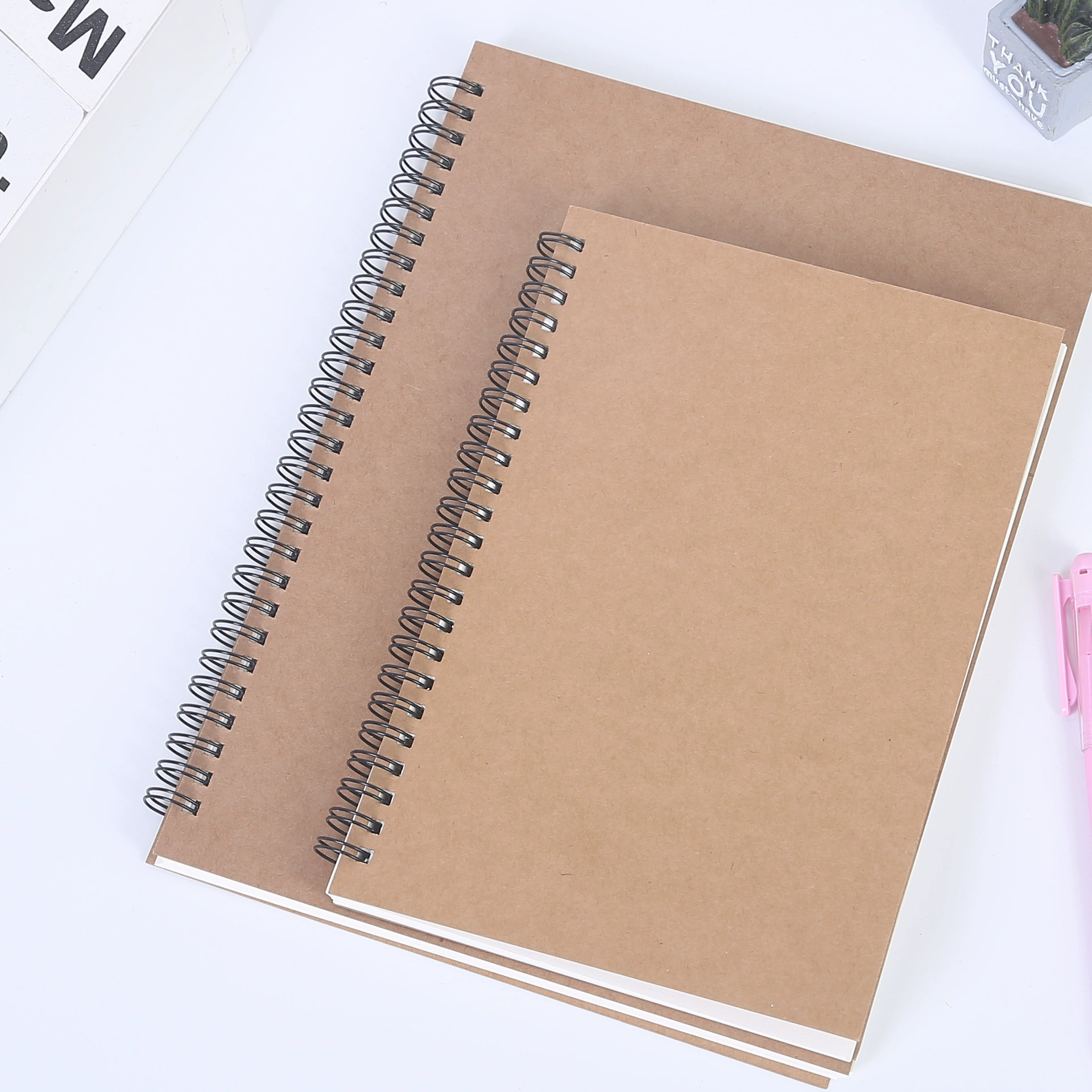 Креативная простая тетрадь в рулоне B5 A5 из крафт-бумаги блокнот rollover coil notebook blank graffiti coil book wholesale