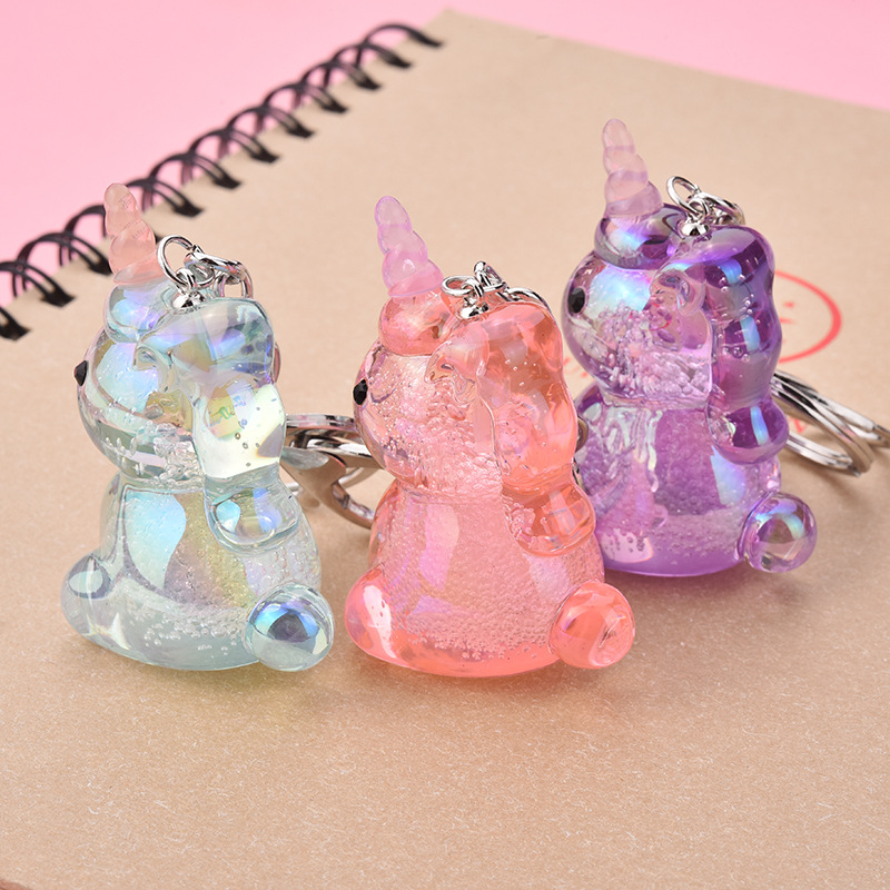 Licorne Clé De Voiture Anneau Creative Cristal Fleur De Glace Des Élèves École Sac Pendentif Petit Cadeau Sac Porte-clés En Gros display picture 10