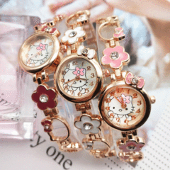 New Product Gift for Girls Students Cartoon Metal Diamond-embellished Bracelet Watch K907