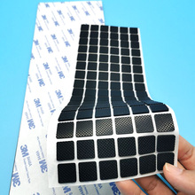 廠家直銷耐磨耐壓網格橡膠墊家具腳墊防滑自粘黑色網格硅膠腳墊