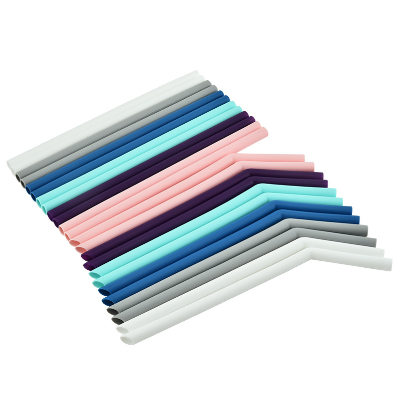 厂家批发深色系大号硅胶吸管果汁奶茶饮料宝宝直弯管循环使用批发|ru