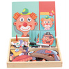 Wooden magnetic smart toy, brainteaser, drawing board for boys and girls for dressing up, early education