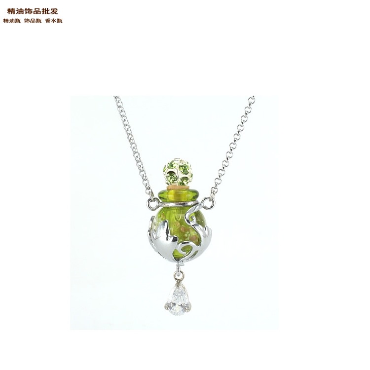 中国精油饰品网金莎草绿色瓶流星花园项链吊坠3.jpg