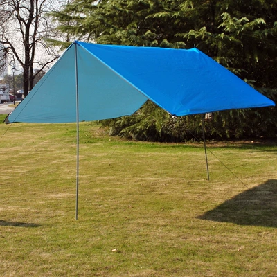 Outdoor Canopy Outdoor Camping Portable Canopy Tent with Pole Shade Beach Pergola Multi-functional Floor Mat (Çadırlar) - sky-blue-multiplayer