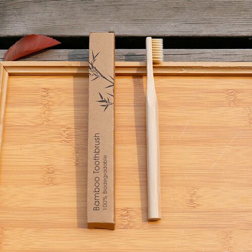 Source Factory Adult Round Stick Original Bamboo Toothbrush Children Adult Soft Bamboo Charcoal Hair Natural Round Handle Gift Toothbrush