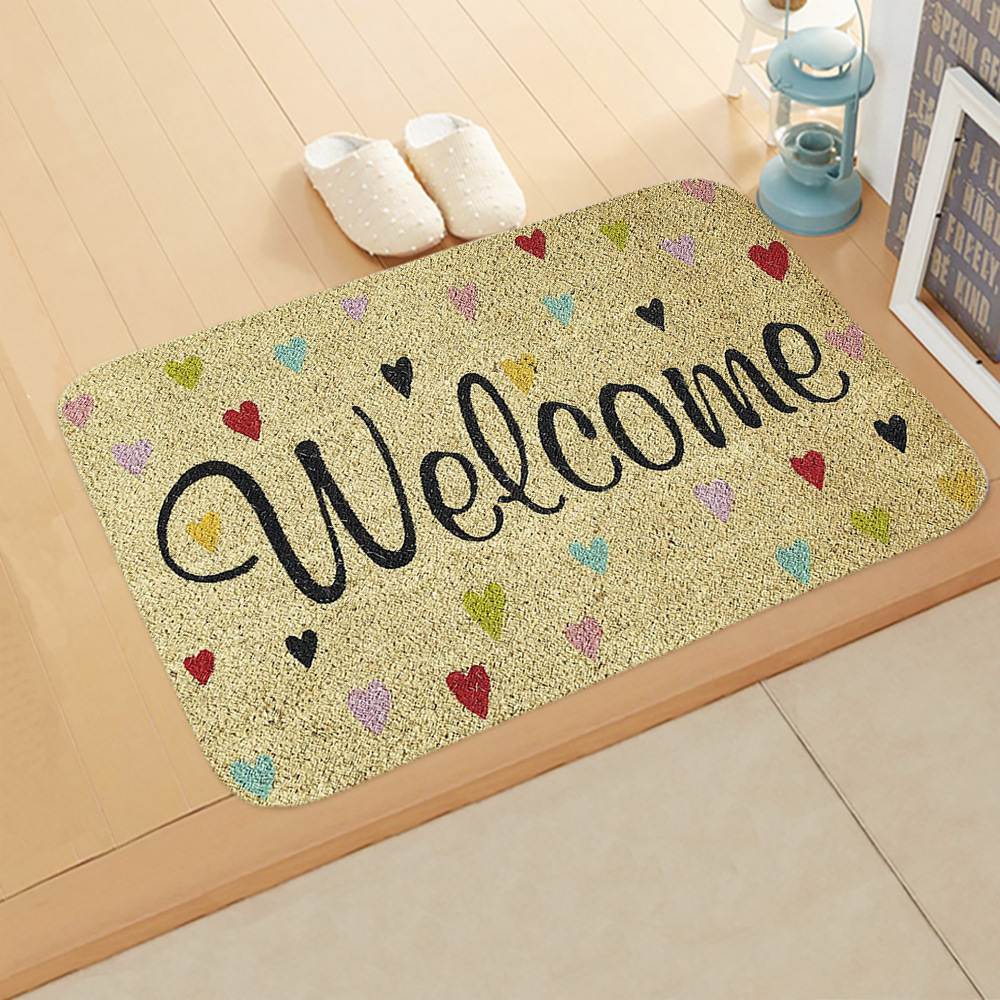 Pastoral Letter Flannel Fabric Floor Mat display picture 4