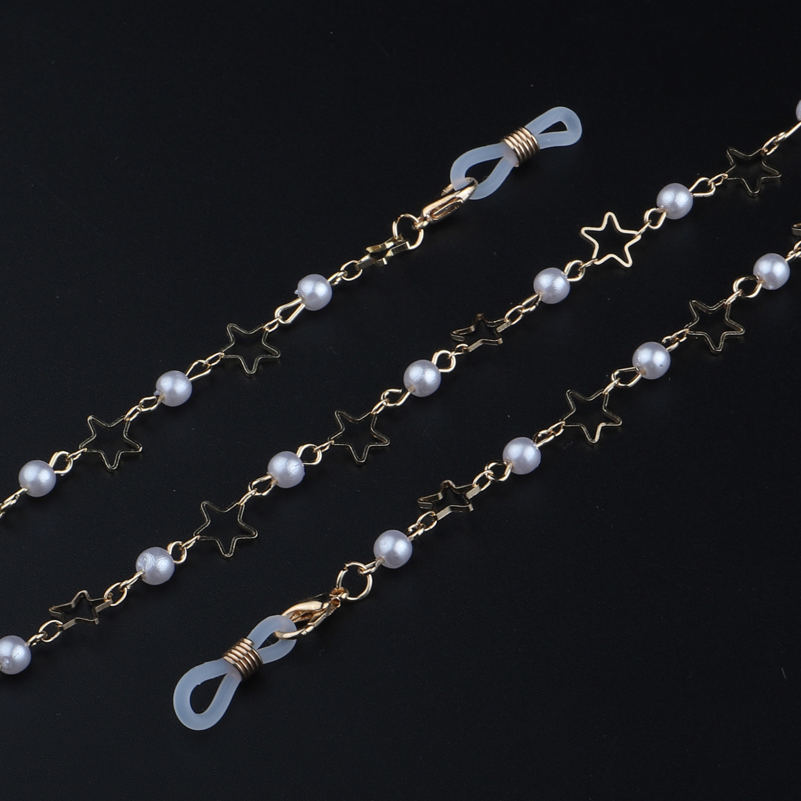 20g Weight Metal Material Gold, Silver Color Fashion Simple Pearl Star Glasses Chain 5