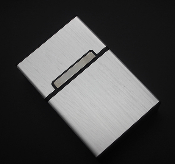 (Wholesale), men's creative matte plastic cigarette case, metallic color, Korean style, aluminum alloy, 20 pieces 7