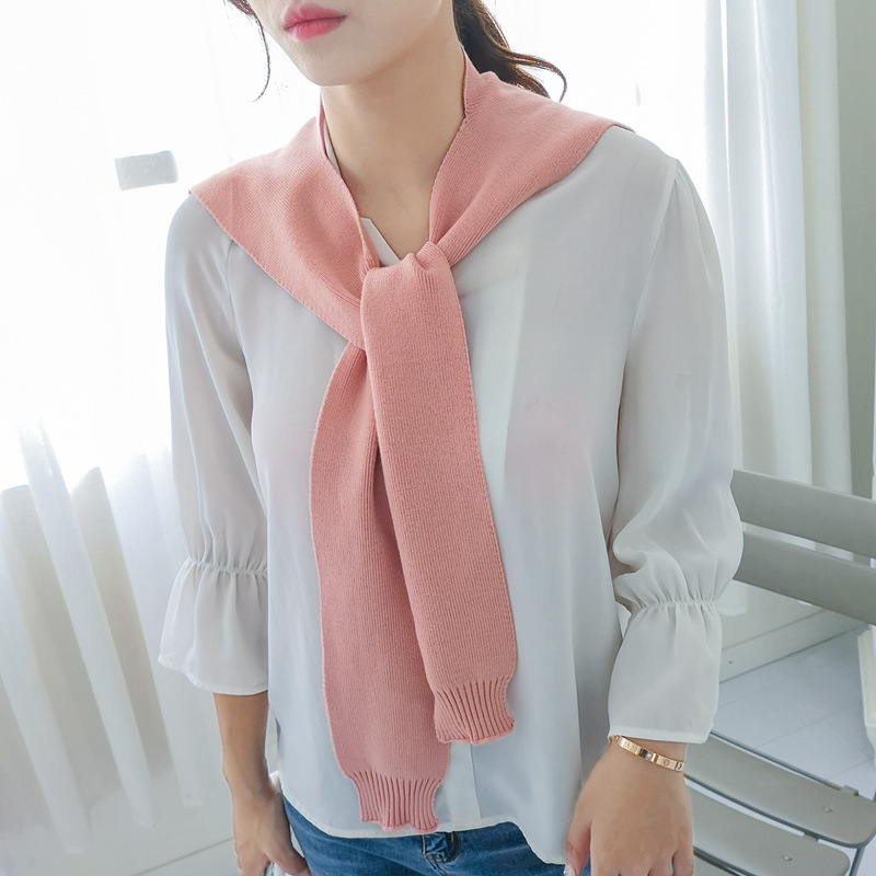 针织小披肩东大门空调披肩袖子搭肩假领绑带系带假领子
