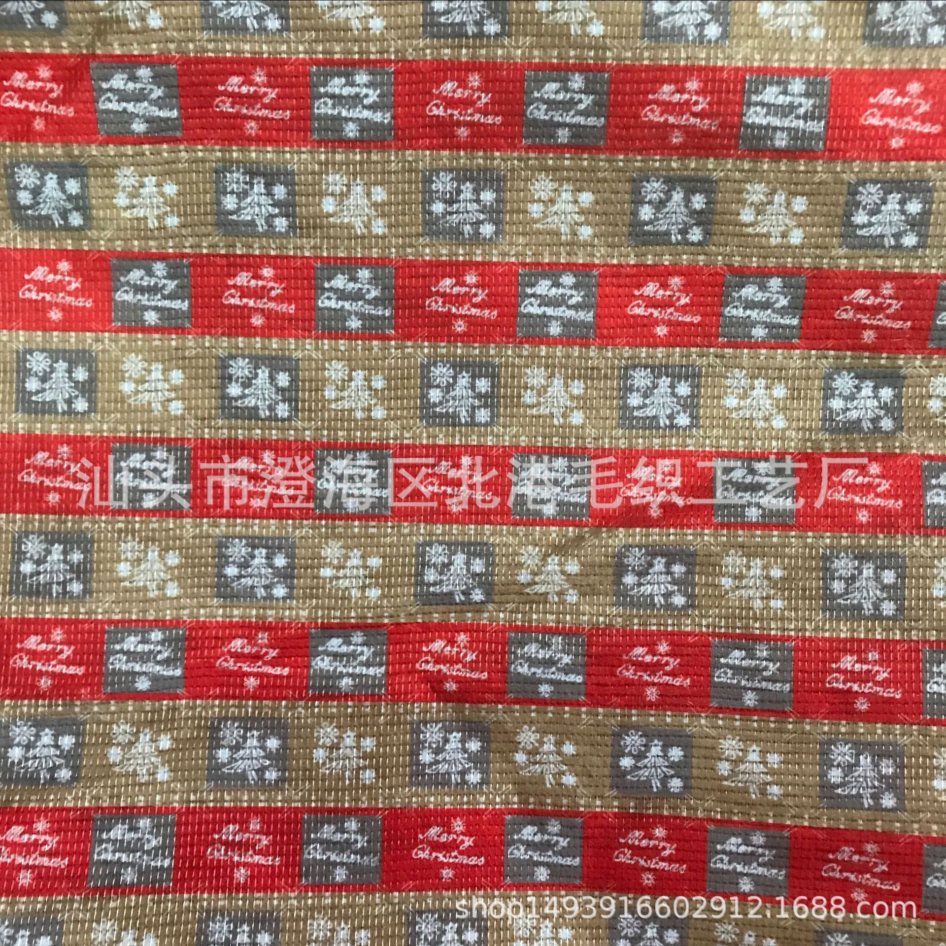新品印花无纺布 圣诞无纺布 印刷雪花圣诞树围巾布料 新品
