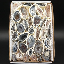 博程天然玛瑙切片摆件七彩玛瑙洞水晶聚宝盆教学标本 雷公蛋