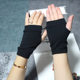 Factory wholesale combed cotton couple gloves fingerless exposed finger knitted half finger gloves short male and female student gloves