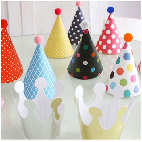 Wholesale Korean version birthday party 9+2 paper hats for girls, children's birthday decorations, pet mini hats