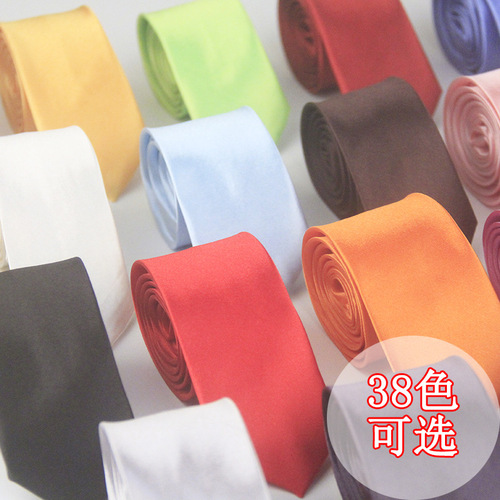 Casual student 5cm solid color narrow version ins polyester silk business men's multi-color optional tie manufacturer wholesale