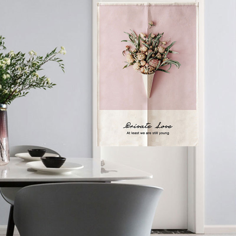 Fabric Door Curtain Partition Curtain Windshield Household Bedroom Kitchen Curtain Fabric Curtain Half Curtain Toilet Toilet Decoration Door Curtain