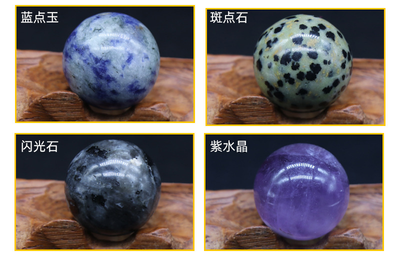 20mm Crystal Agate Semi-precious Stone Non-porous Round Ball display picture 7