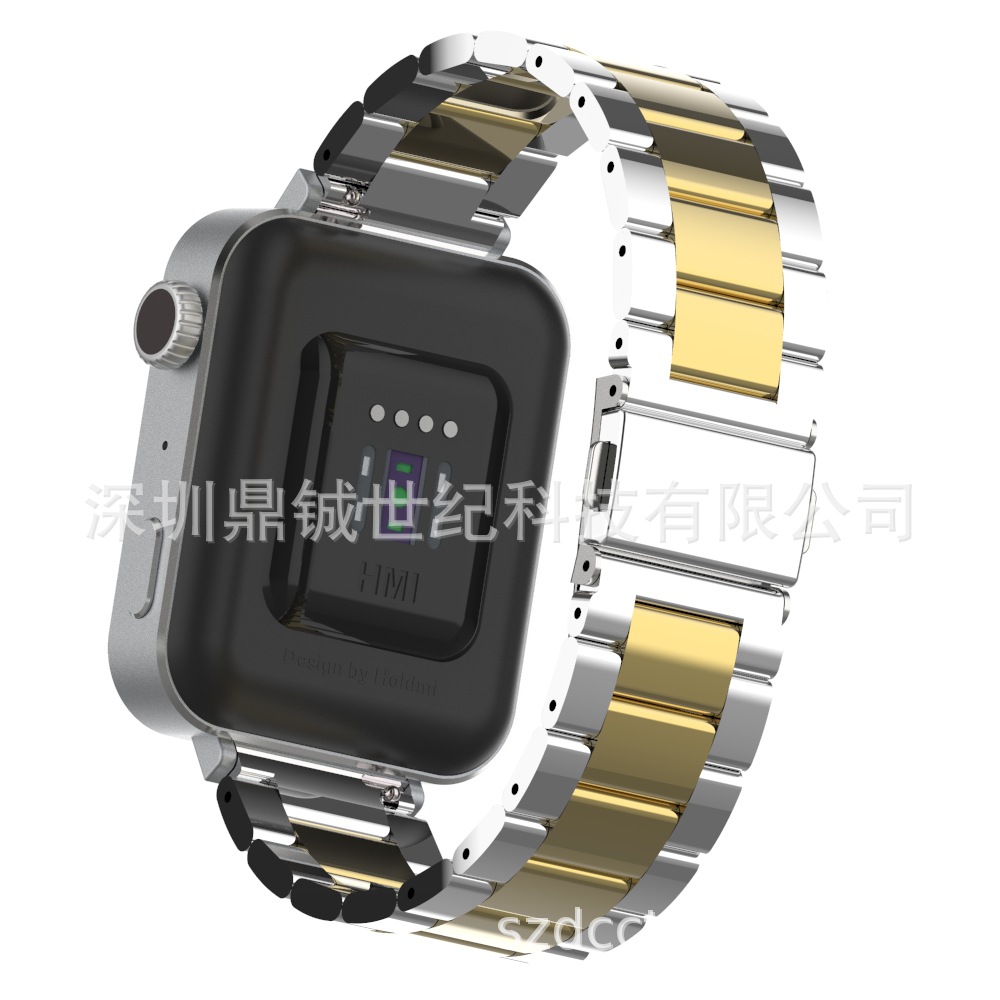适用 小米手表金属表带  实心三珠不锈钢 专配版连接器更适配方表