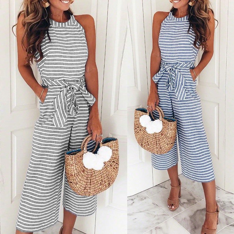 Women's Holiday Daily Streetwear Stripe Jumpsuits display picture 26