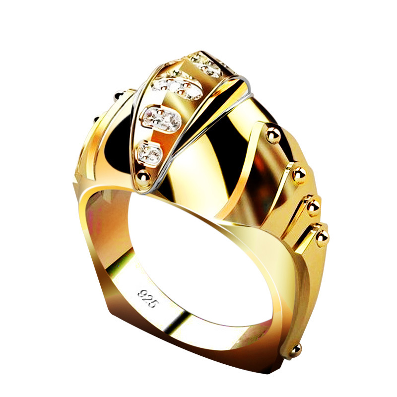 Fashion Geometric Copper Inlay Zircon Rings 1 Piece