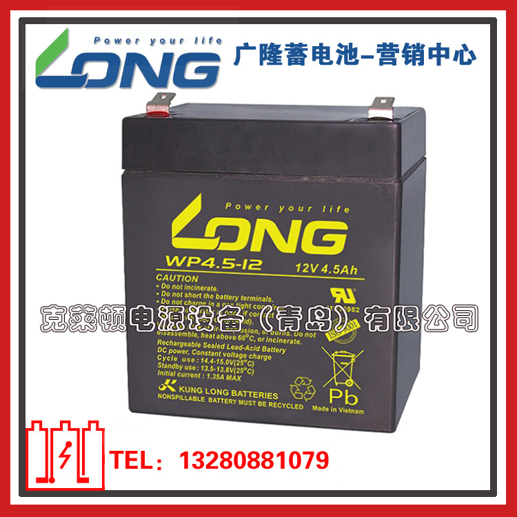 LONG广隆蓄电池WP4.5-12/12V4.5AH仪器仪表电子设备蓄电池-现货