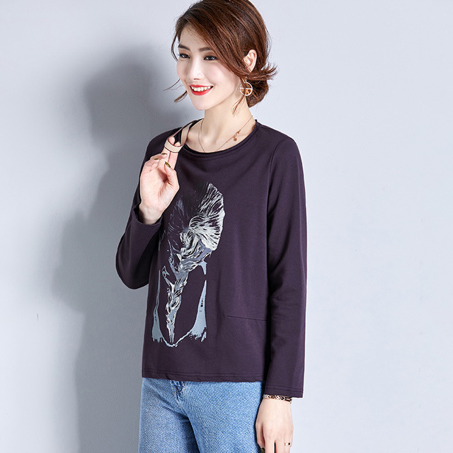 New Long-sleeved Blouse with Long-sleeve Printed Autumn Dress