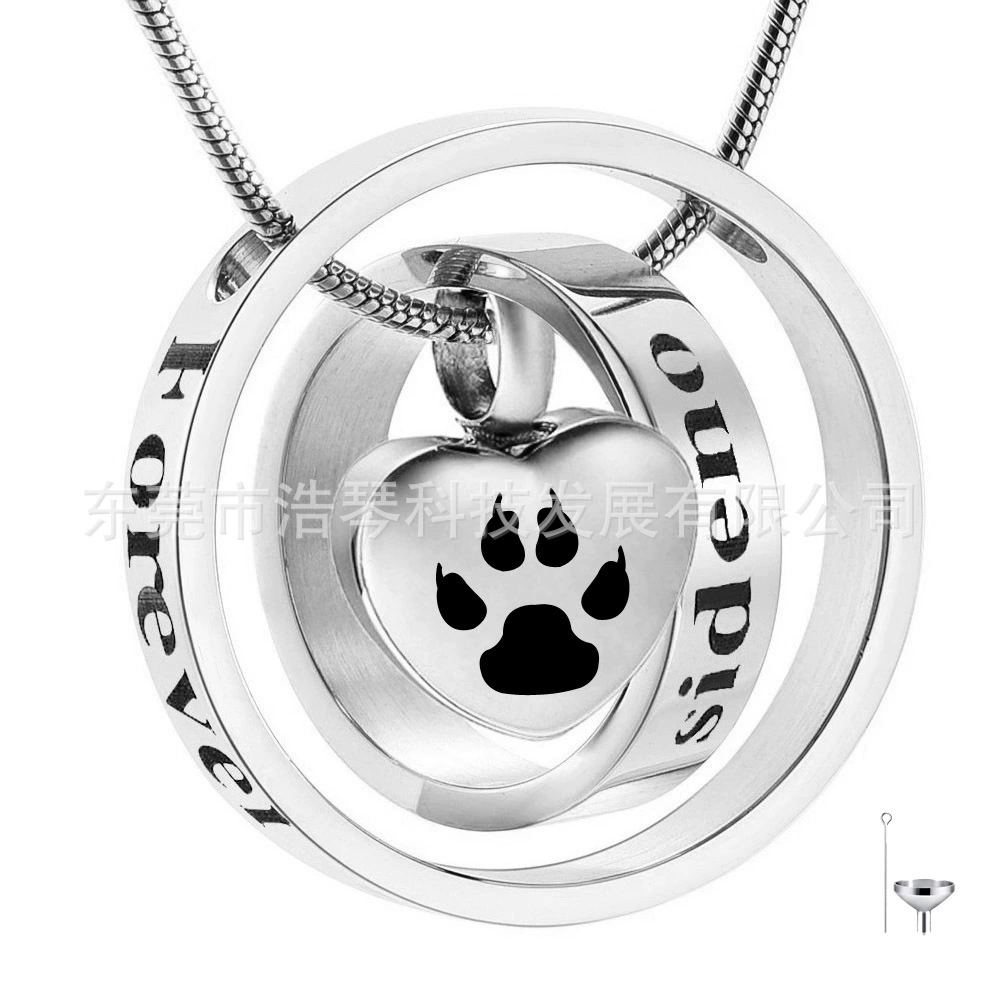 Трансграничные поставки моды флакон духов памятные ПЭТ кости золы ожерелье из нержавеющей стали Любовь Лапа Печати пепел шкатулка кулон