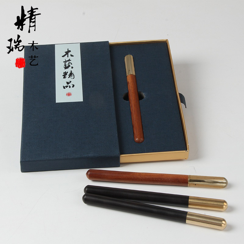 現貨特價促銷 實木黃銅中性簽字筆禮盒裝 木質商務辦公寶珠筆定制