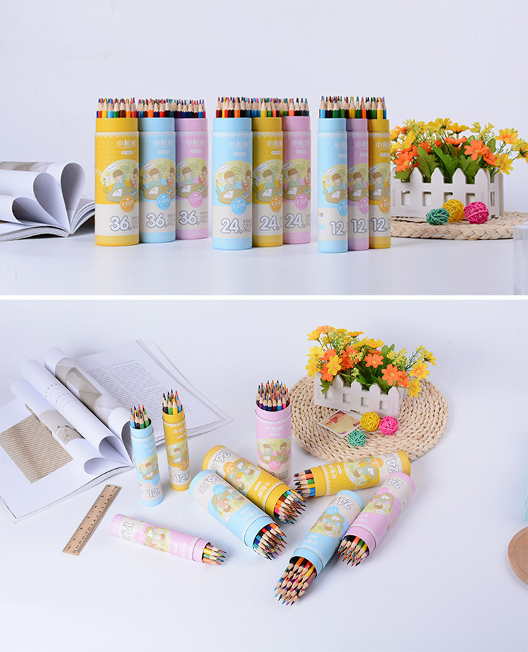 Wood Material Solid Color Pattern Cute Style Polychromatic Painting Coloring Cartoon Color Lead Suit