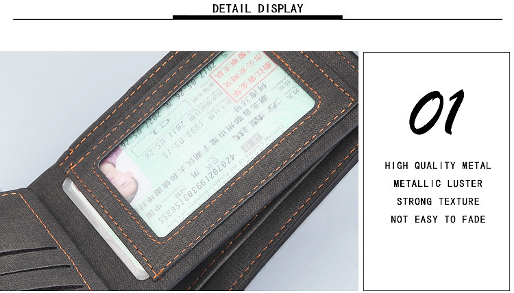 Men's Wallet Short Wallet Retro Zipper Bag Horizontal Casual Frosted Multi-card Pocket Small Wallet display picture 7