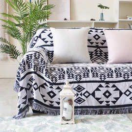 网红美式沙发巾沙发毯全盖单双人沙发装饰休闲毯盖毯支持1件代发