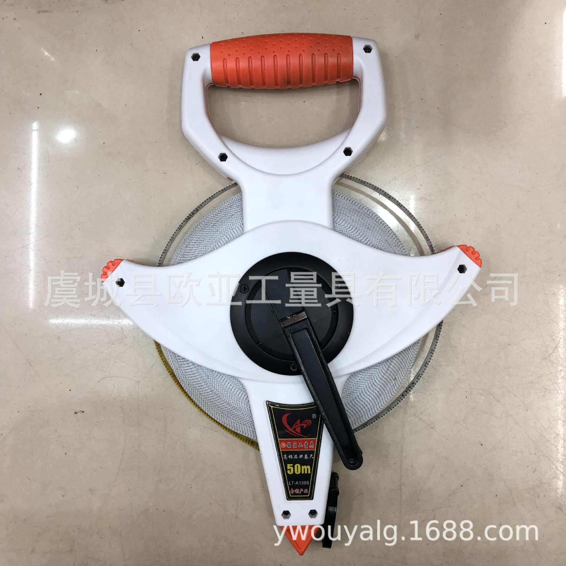 厂家直销三倍速纤维卷尺30米50米100米长卷尺圆盘卷尺手摇卷尺
