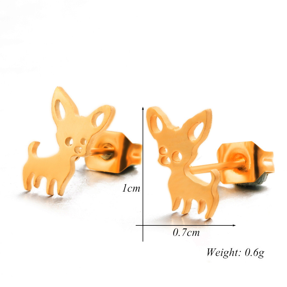 Fashion Gold Silver Puppy Alloy Earrings Wholesale display picture 1