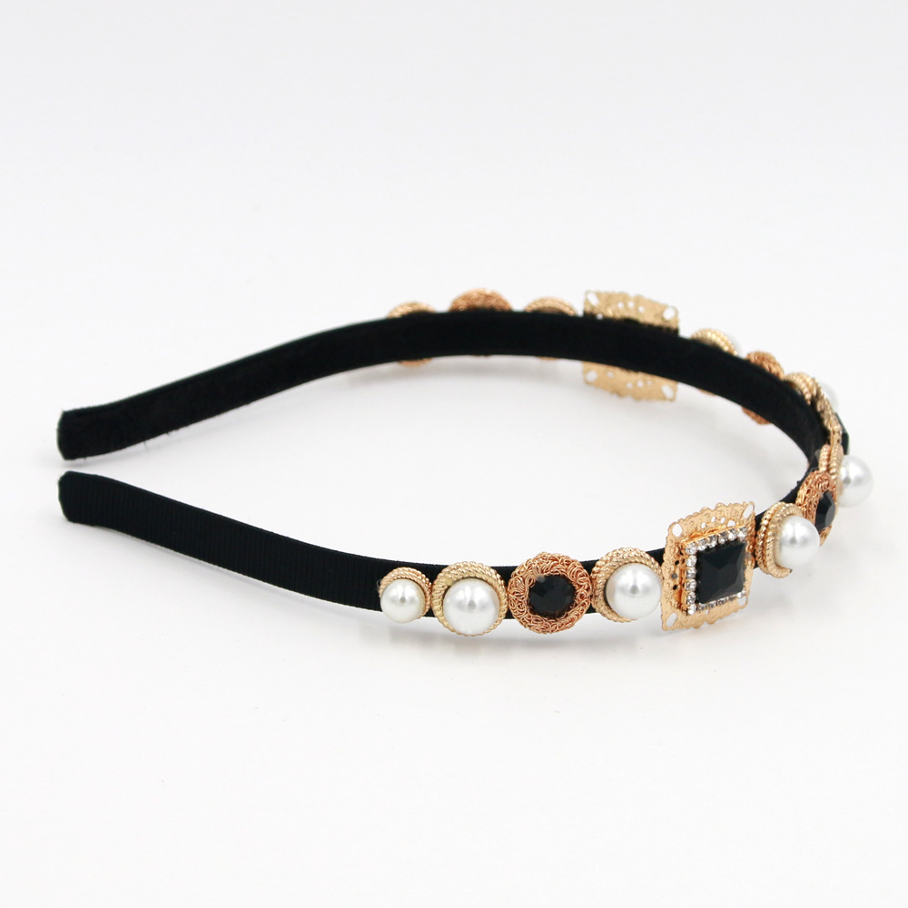 Hot Selling Fashion Crystal Clear Gemstone Metal Headband Wholesale display picture 3