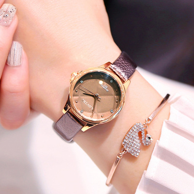 壹件代發 抖音同款微商爆款女生氣質韓風手表 玫瑰金小表盤學生表