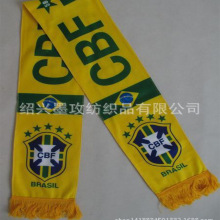 新款欧美街头数码印花球迷围巾 色丁布足球世界杯围脖 定制批发