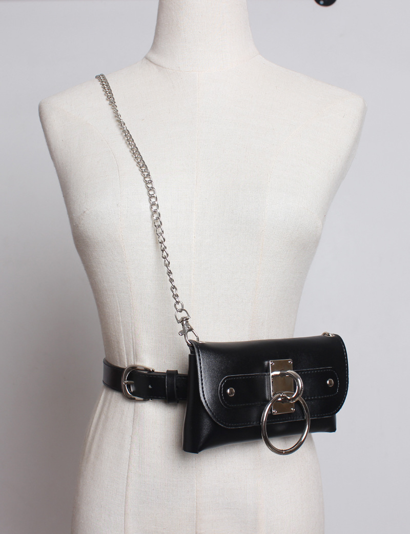 Fashion Belt Waist Bag in Black