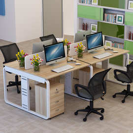 四人六人双人工作卡位办公桌椅组合员工电脑桌职员办公桌会议桌