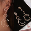 Fashionable asymmetrical earrings solar-powered, European style, wholesale, simple and elegant design