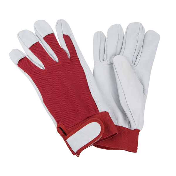 小猪皮弹力布背搭扣手套ZKH/震坤行ZK0027红色本色小猪皮红色弹