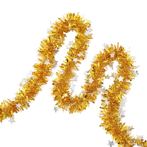 Cross-border best-selling Christmas wedding decoration arrangement 2.5 meters 5-layer encrypted Christmas fur garland ribbon colorful ribbons