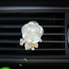 Rose Flower Car Air Vent Perfume Clip Creative Diamond-embellished Flower Car Perfume Wedding Car Interior Decorative Ornament
