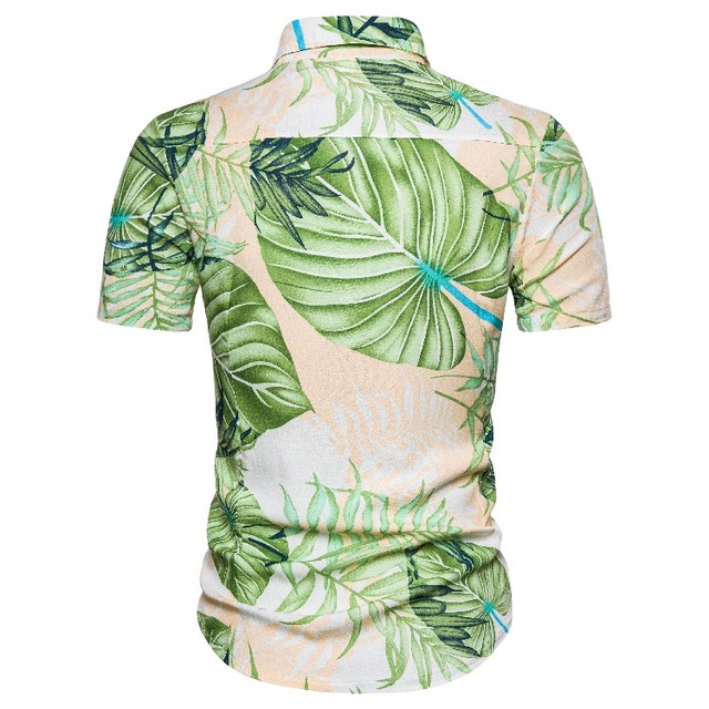 Hawaiian high quality cotton short sleeve Lapel shirt