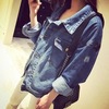 Denim short jacket suitable for men and women, loose fit