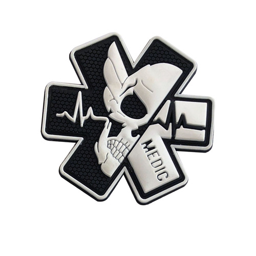 Haike cross-border MEDIC skull medical armband morale badge Velcro rescue badge PVC medal good